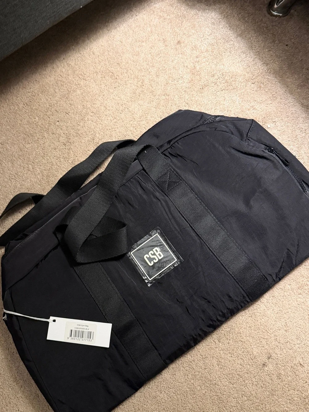 CSB Gym Bag Black Large Duffel Travel Workout Bag NEW with Tags
